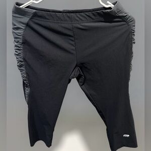 Marika Tek Black Leggings with Ruched Sides Size L